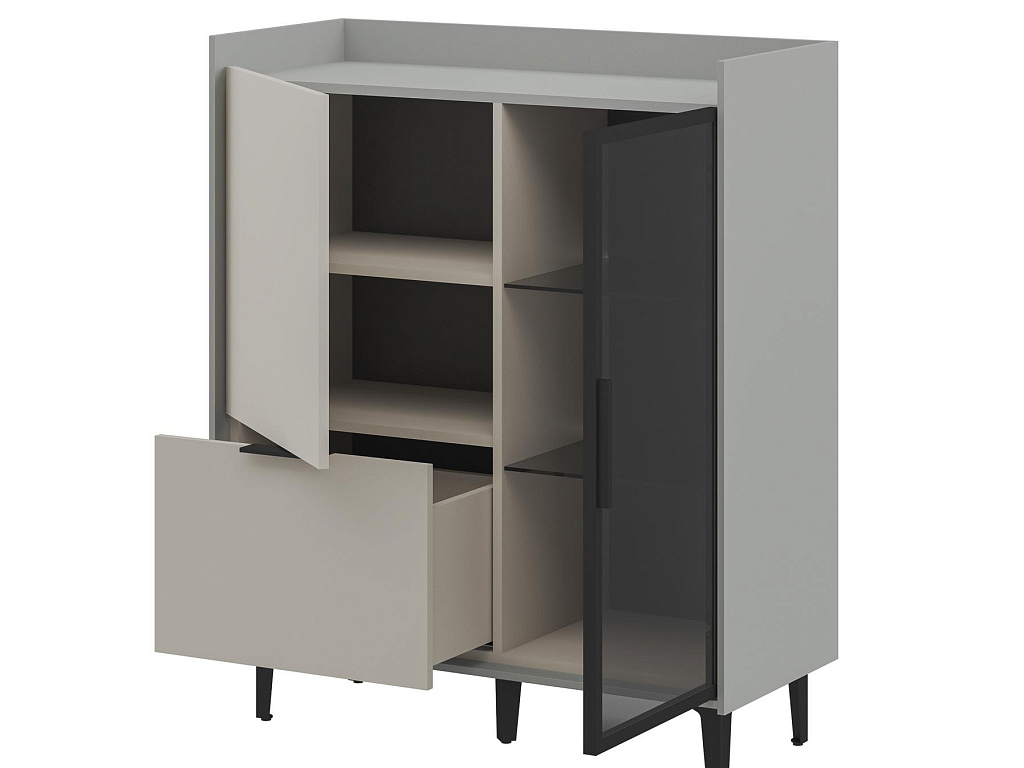 Шкаф комбинированный  Модена Жемчуг МН-048-24-Ц2