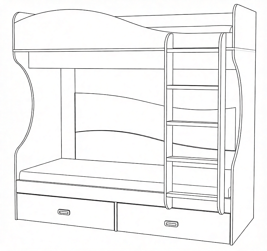 Кровать двухъярусная МН-211-06