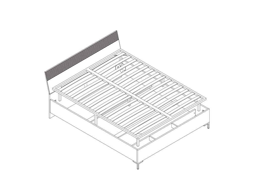 Кровать c металлическим основанием   LOZ180х200