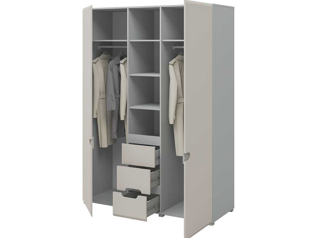 Шкаф для одежды  Леонардо Кашемир МН-026-08-С1